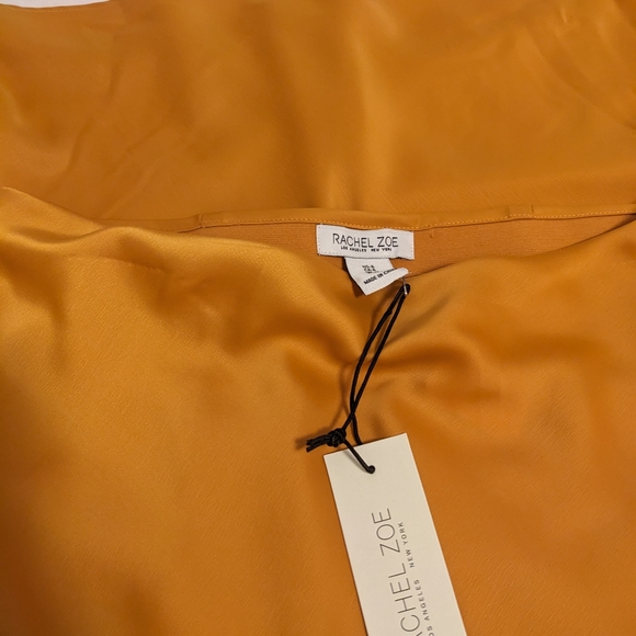 NWT Rachel Zoe Yellow Satin Slip Midi skirt size 6 - Picture 2 of 3